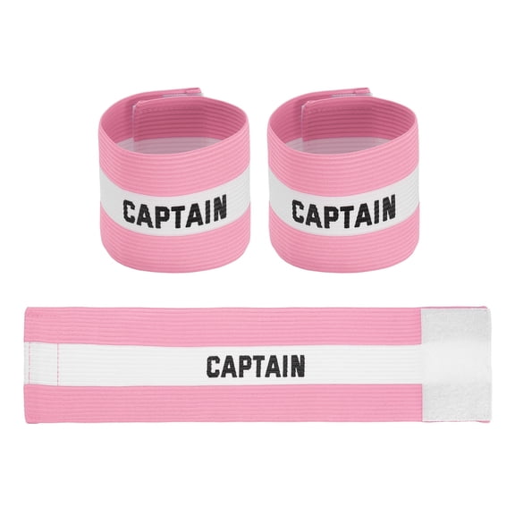 Uxcell Soccer Captain Armbands, Adjustable Captain Bands Soccer Elastic Armband Protective Arm Badge Bands, 3Pcs &Pink&White - Fit for (Adult Youth Team Sports/Football/Basketball)