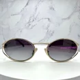 thumbnail image 2 of New MIU MIU Sunglasses 54mm Oval MU 52YS Gold Metal Gray Lens Italy AUTHENTIC, 2 of 6