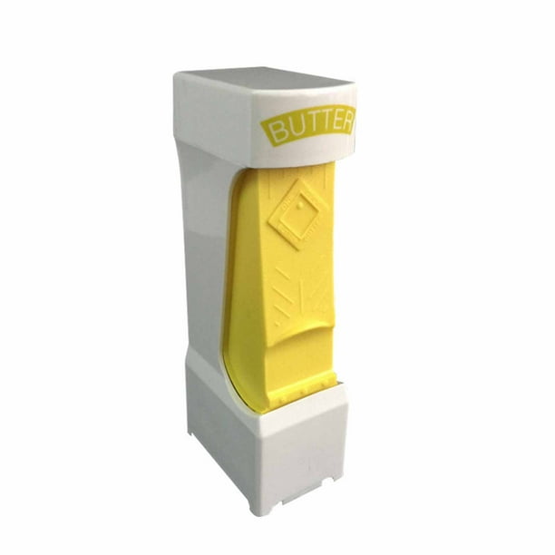 Bewildely Rebanador de mantequilla portátil, herramienta de cocina de grado alimenticio, dispensador de queso, mantequilla de un solo clic, ABS, Cocina y Comedor