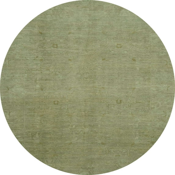 Ahgly Company Indoor Round Abstract Copper Green Abstract Area Rugs, 3' Round