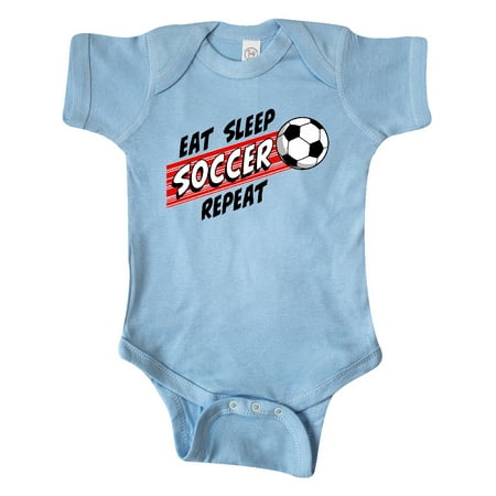 

Inktastic Eat Sleep Soccer Repeat Gift Baby Boy or Baby Girl Bodysuit
