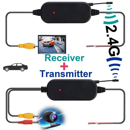 Camera Wireless Receiver Mount - TSV 2.4G Wireless Color Video Transmitter & Receiver for Car Rear Backup View Camera