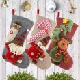 thumbnail image 4 of 1 Pice Dcorations De Nol Laine Tricoter Grand Pre Nol Bonhomme De Neige Cerf Chaussettes De Nol Sac Cadeau (estilo 3), 4 of 5