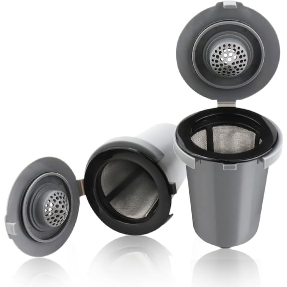 Reusable Filter Cups for Cuisinart Coffee Makers - Premium Refillable Coffee Cups Compatible with Cuisinart Single Serve Coffee Machines (2 Pack with 2 Mesh Filters)
