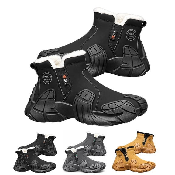 Winter Thermal Boots Fleeced Waterproof for Men Women, Lightweight Comfortable Non-slip Fleece Lining with Side Zip