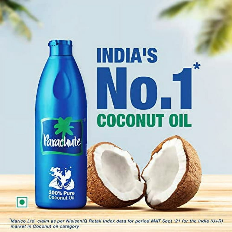 Parachute 100% Pure and Natural Unrefined Coconut Oil | No Chemicals &  Added Preservatives 