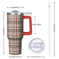 thumbnail image 2 of Red and Green Christmas Plaid Pattern Tumbler with Handle and Lid,40oz Double Wall Vacuum Insulated Tumbler,Cups Gift for Women and Men, 2 of 7