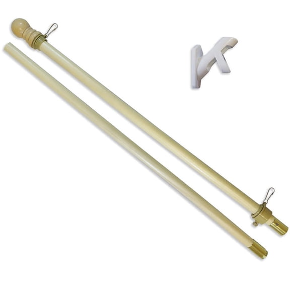 5ft Wooden Pole (Light Color) with Bracket