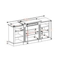 thumbnail image 4 of Fireplace TV Stand for 65 Inch TV, Farmhouse Entertainment Center with 23" Fireplace, Modern Media Console Table with Adjustable Storage Shelves for Living Room, Grey, 4 of 7