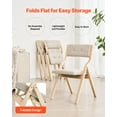 thumbnail image 4 of VEVOR Wooden Folding Chairs with Cushion,Set of 2, Portable Foldable Cushion Chair with Wooden Frame,Modern Padded Dining Chair for Kitchen, Office, Wedding, Party, Dining Room, Easy Assembly, Beige, 4 of 9