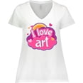 thumbnail image 3 of Inktastic Artist I Love Art Women's Plus Size V-Neck T-Shirt, 3 of 5