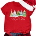 thumbnail image 4 of Bibifish Womens Tshirts Simple Christmas Tree Print T Shirts Soft Smooth Crewneck Short-Sleeve Tshirts Summer Daily Holiday Party Trendy Tees, 4 of 4