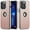 Rose Gold, variant on MOHEYO Shockproof Logo View Cover Metallic Frame Vegan Leather Case for iPhone 13 Pro Max - Brown