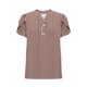 thumbnail image 4 of Fiudx Ofertas Relámpago Camisetas Informales de Moda para Mujer, Blusas Estampadas, Camisas con Botones, Camiseta de Manga Corta con Cuello En V, 4 of 5
