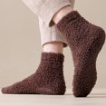 thumbnail image 5 of Mens Cozy Plush Thermal Home Socks Anti-Skid Sole Soft Warm Winter Sleeping Casual Socks Brown One Size, 5 of 7