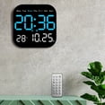 thumbnail image 2 of Reloj despertador Digital, configuración de alarma , 10 niveles, ajuste de brillo, temperatura, fecha, semana, visualización para el hogar y la , Azul, 2 of 8