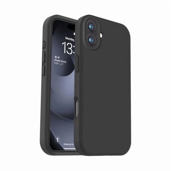Eryueer Compatible with iPhone 16 Plus Case, Liquid Silicone Upgrade [Camera Protection] [Soft Anti-Scratch Microfiber Lining] Shockproof Phone Case for iPhone 16 Plus 6.7 inch - Black