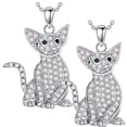 thumbnail image 2 of Hermosas Cadenas de Gatos CatNeck02 2Pzas Oriental Shorthair Plata Metal Cadena y Dije., 2 of 2