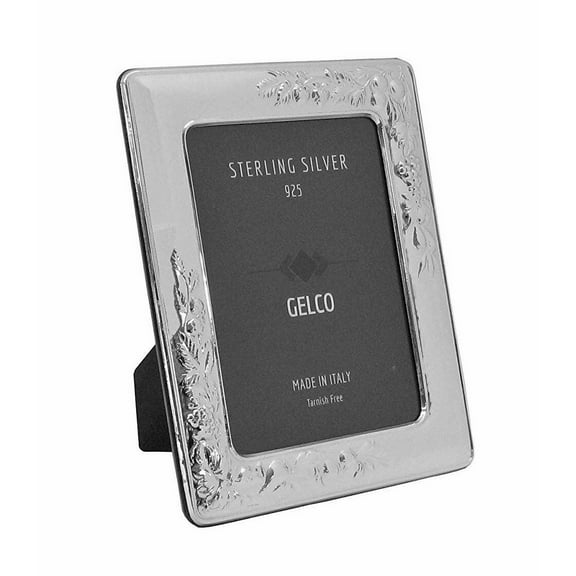 Italian 925 Sterling Silver Handmade Glossy Foliage Picture Frame (5X7)