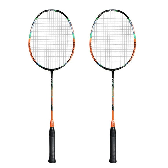 Graflsoa Carbon Fiber Badminton Racket Set - Lightweight, Durable, and Portable with Carry Bag, Orange/Green Options, 26 Inches Prestrung for 2 Players