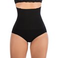 thumbnail image 5 of FANNYC Women's High-Waist Seamless Body Shaper Briefs Firm Control Tummy Thong Shapewear Panties Cincher Girdle Underwear Black Up To Size 3XL, 5 of 7