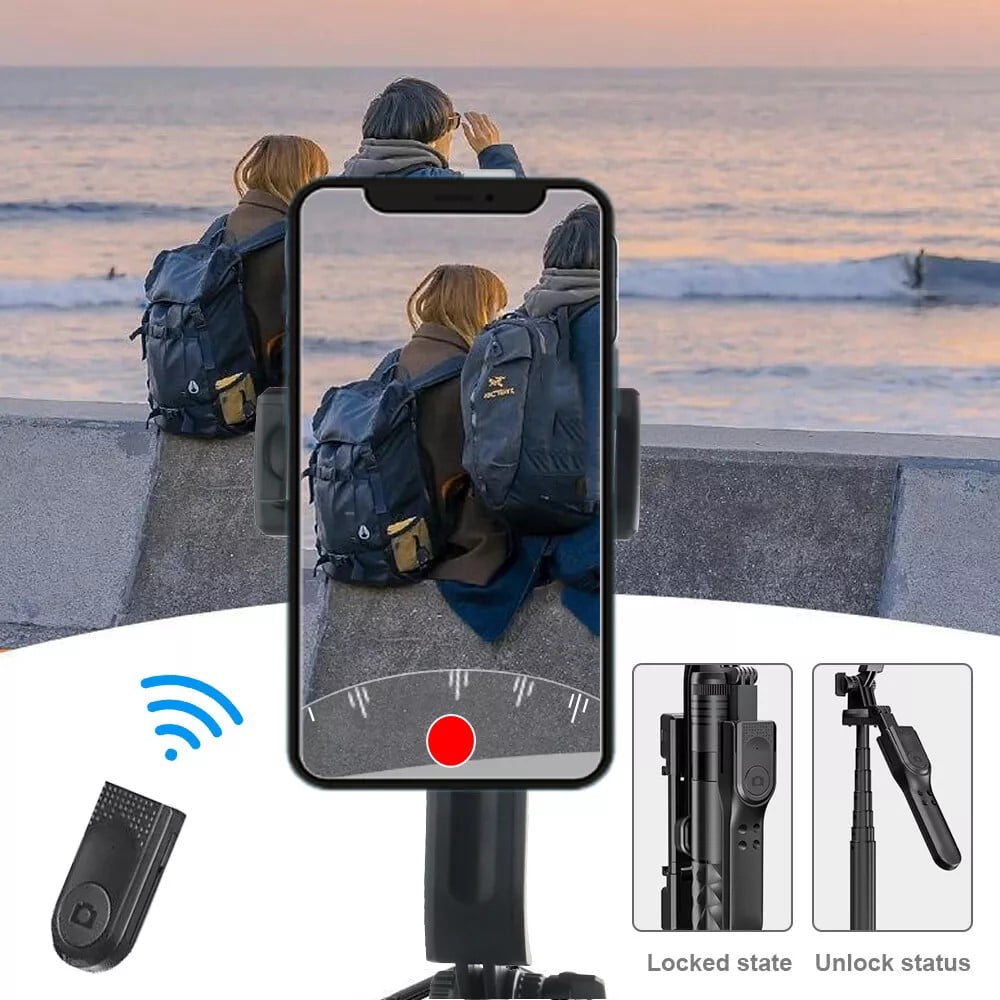 68" Wireless Selfie Stick Tripod Stand With Foldable Remote and Light For Phone Live Streaming Video Recording Adjustable Extendable Portable Phone Mount Accessory