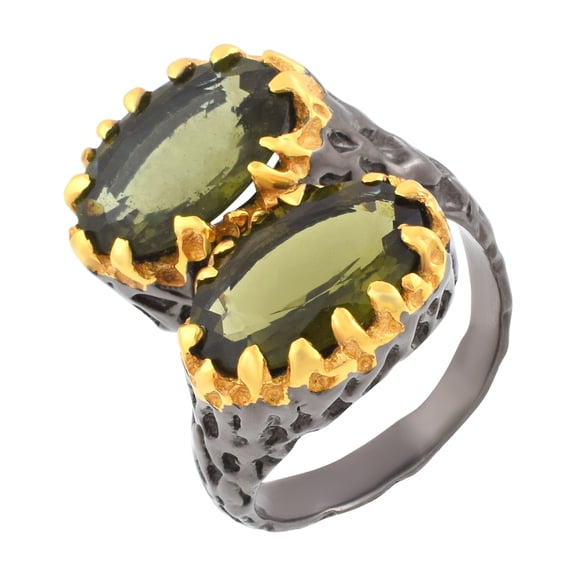 Moldavite Gemstone Ring