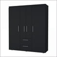 thumbnail image 6 of Chests & Wardrobes, Modern Black 2-Door Armoire with 2 Drawers & 6 Shelves | Wenge | Wood, 6 of 6