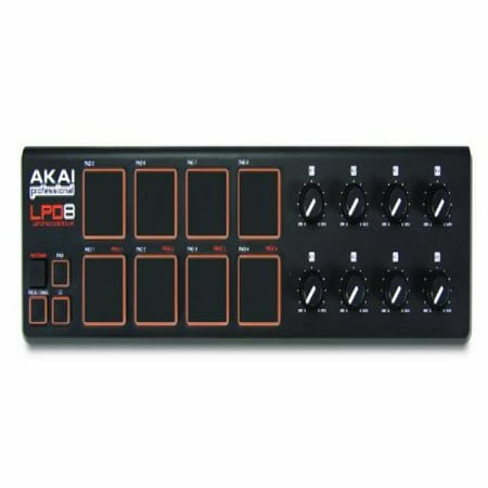 Akai Professional LPD8 | Ultra-Portable USB Drum Pad MIDI Controller for Laptops (8 Pads / 8