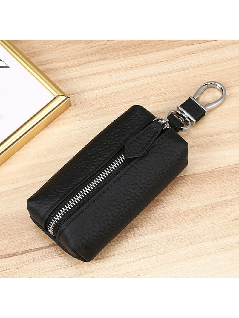 Genuine Leather Keychain Wallets Men Women Solid Color Zipper Car Key  Holders Luxury Brand Designer Father's Day Gift 