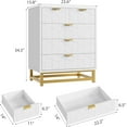 thumbnail image 2 of Senfot 5 Drawer Dresser for Bedroom, Modern Dresser Chest Cabinet Organizer,Chest of Drawers with Metal Base for Living Room, Hallway, Closet,White, 2 of 6