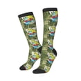 thumbnail image 2 of Fotbe Surfing Dinosaur print Women's Men's Novelty Crew Socks Cotton Socks Knee High Socks for Walking,Running,Nurses,Pregnancy, 2 of 8