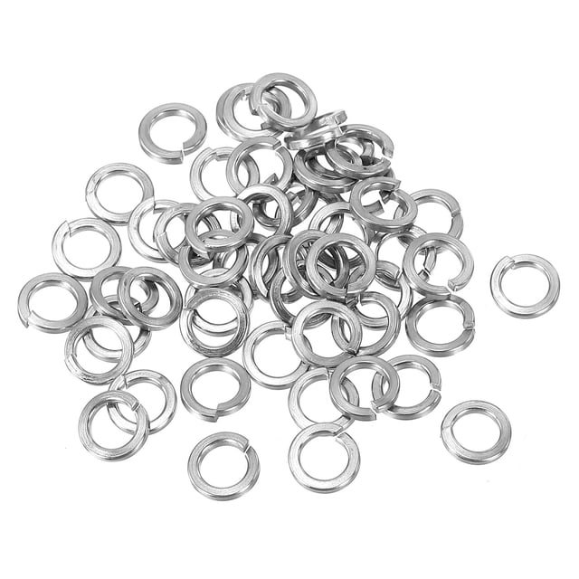 Unique Bargains Rondelle de Verrouillage Fendue M4, Lot de 25 4mm ID 6.3mm OD Joint de Rondelle de Verrouillage à Ressort en Acier Inoxydable 304, Ton Argenté