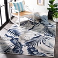thumbnail image 4 of SAFAVIEH Cabana Rosario Botanical Indoor/Outdoor Area Rug, Grey/Navy, 9' x 12', 4 of 15