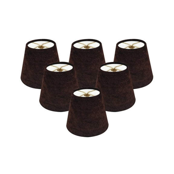 Royal Designs, Inc. Clip On Chandelier Shade Velvet Fabric,CS-1104-5BR-6, Brown, 3 x 5 x 4.5, Pack of 6