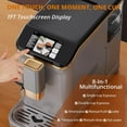 thumbnail image 2 of Fully Automatic Espresso Machine with Milk Frother, Built-In Grinder, One-Touch Recipes, 20 Bar Pressure, 15 Grind Settings – Silver & Gold, 2 of 7