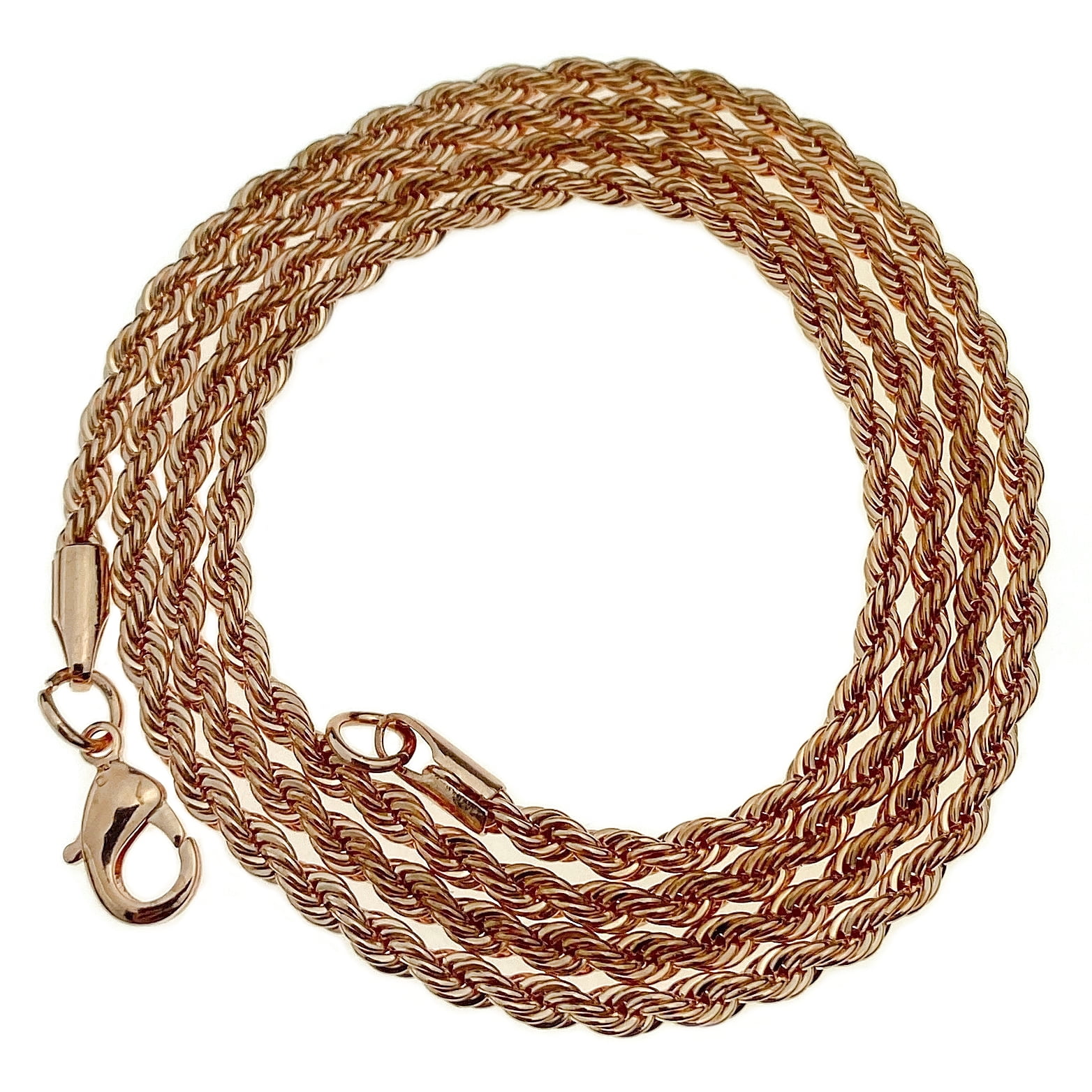 Bling Cartel - 14K Rose Gold Plated Rope Chain Thin Braided Hip Hop