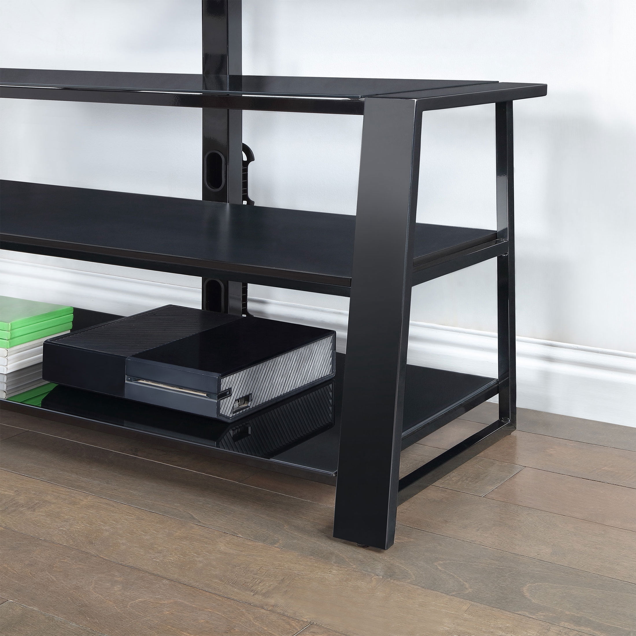 Whalen Zane 3-in-1 TV Stand for TVs up to 70 inch, Glassy Black Finish