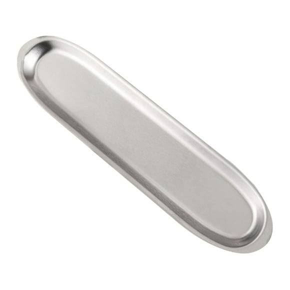 Metal Plate Restaurant Tableware Silver 1Pcs 10.6X3.1X0.5In