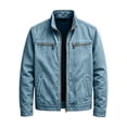 thumbnail image 4 of Jackets for Men Trendy Jerdar Men Casual Fashion Solid Long Sleeve Stand Collar Zipper Outwear Workwear Jackets, 4 of 8