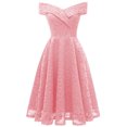 thumbnail image 2 of Wedding Guest Dresses for Women,Clearance Casual Fashion Slid Sleeveless Off-The-Shoulder Dress Women's Dress Evening Dresse, 2 of 5
