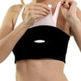 thumbnail image 2 of Abergele Hands Free Pumping Band Strapless Breast Pump Bra Nursing and Expression Bustier 100% Cotton with Three Position Hook and Eye Closure (Black, Large), 2 of 2