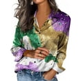 thumbnail image 2 of Blusas de Manga Larga para las Mujeres Impresas Casual Suelto Cardigan Sudadera Estilo Denim Chaqueta de Invierno, 2 of 5