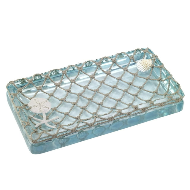 Avanti Linens - Bandeja decorativa de resina para encimera, organizador de accesorios de baño inspirados en la playa (colección Seaglass)