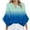 Blue, variant on Summer Akafmk 3/4 Sleeve Shirts for Women,Summer Womens Gradient Ruffle Bell Sleeve Dressy Top,Spring and Summer Casual Solid Color Sleeve Round Neck Top Sleeve Round Neck Top/Shirt