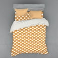 thumbnail image 2 of Fruit Duvet Cover Set, Orange Patterns with Little Leaves Summer Vitamin Juicy Yummy Organic Theme, Bedding Set with Shams and Fitted Sheet, 3 Sizes, by Ambesonne, 2 of 3