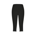 thumbnail image 4 of Jxximdong Capris Pants for Women, High Waist Yoga Capri Pants Lightweight Comfortable Solid Color Soft Casual Pajama Pants, Black Women's Cropped Pants, 4 of 5