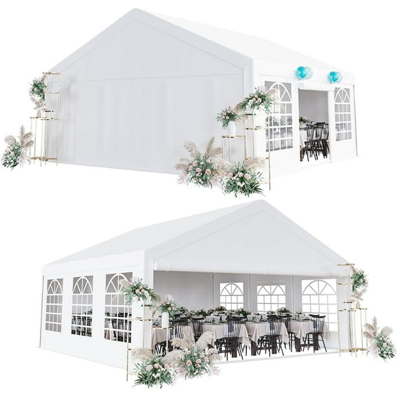 ChaoLink 13x20 FT Party Tent Heavy Duty Wedding Canopy with White Large Roof,Detachable Sidewalls,and 3 Storage Bags,Outdoor Party Canopy for Wedding Parties,Outdoor Events,and Camping