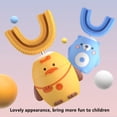 thumbnail image 4 of Cepillo de dientes eléctrico ultrasónico automático en forma de U para niños, bonito cepillo de dientes sónico para niños con dibujos animados, impermeable, recargable por USB, 4 of 5