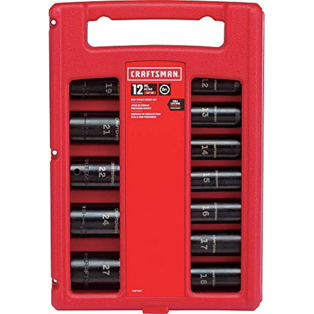 CRAFTSMAN Impact Socket Set, Metric, 1/2Inch, 12Piece (CMMT15887)